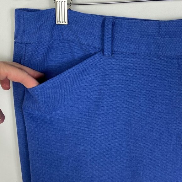 Talbots Hampshire Ankle Pants Blue Chambray Size 14 Textured High Rise Stretch - Picture 6 of 11